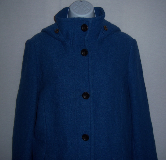 Vintage Lands End Blue Wool Blend Fingertip Lengt… - image 1