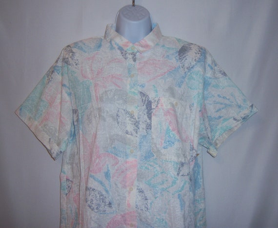 Vintage Cristin Stevens White Peach Mint Green Li… - image 1