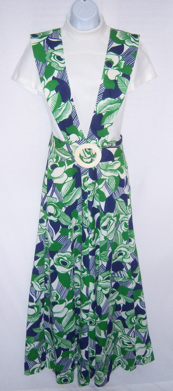 Vintage Terrena by Buster Werber Blue Green Flora… - image 2