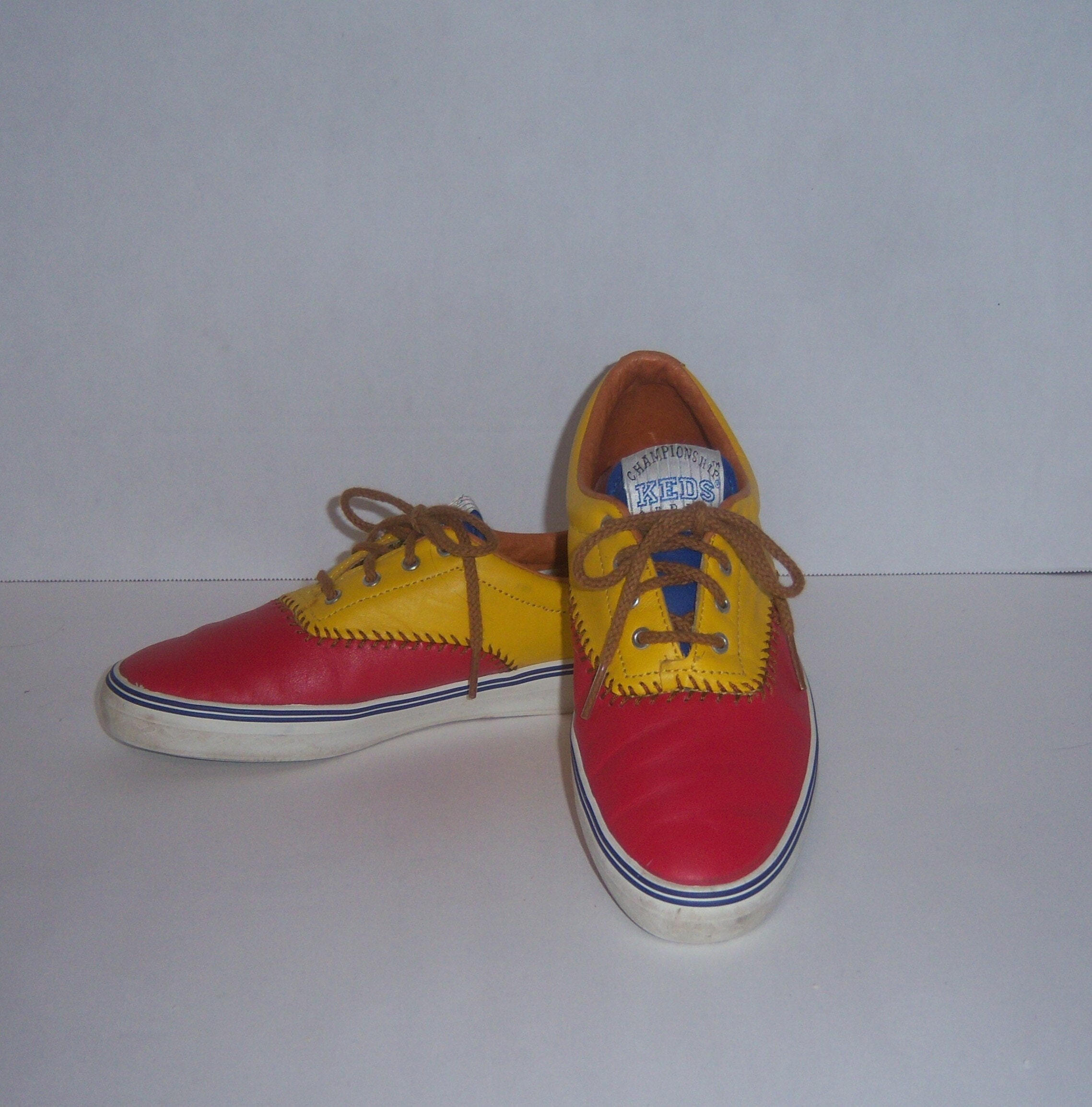 Vintage Keds Baseball Stitch Color Block Leather Sneakers Tennis Shoes 7.5 Medium 90 s Colorblock Championship Series Etsy