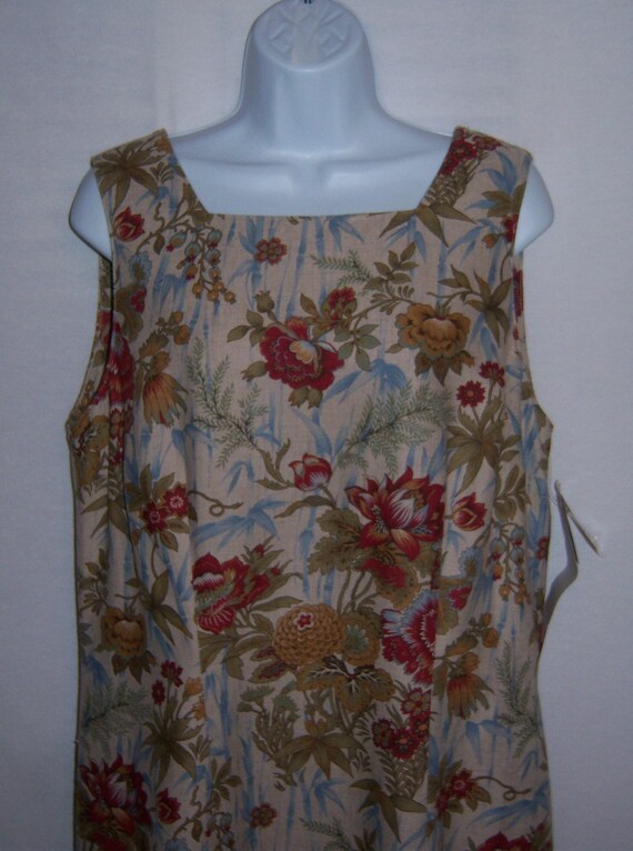 Vintage Sharon Young Oatmeal Blue Red Animal Jungl