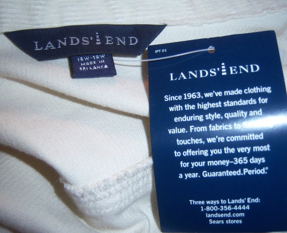 Vintage Lands End off White Ecru Pin Wale Corduroy Trucker Style Jacket Coat 1X Plus 16W 18W Deadstock NOS NWT Etsy