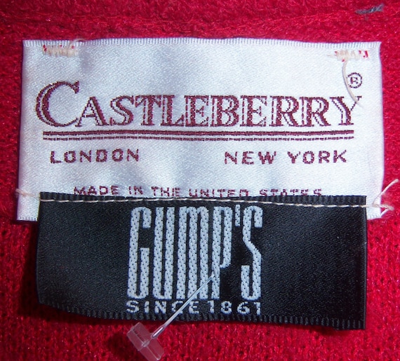 Vintage Castleberry Knits Red Black Boucle' Knit … - image 4