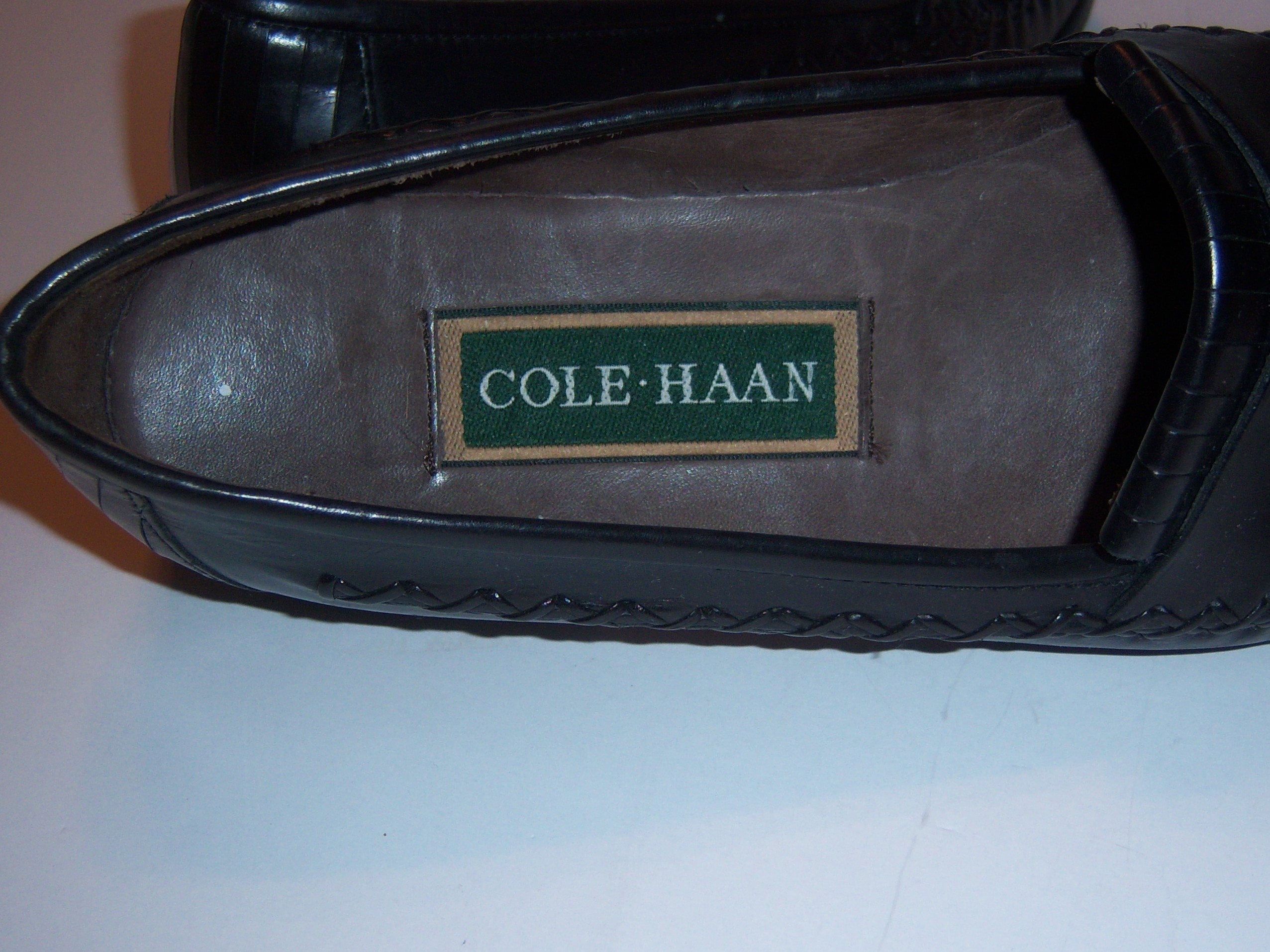 Vtg Cole Haan Mens 11 B Black Leather Kiltie Monk‎ Strap Loafers Made in Italy Women main image 2
