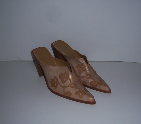 Vintage Emanuela Passeri Tan Gold Leather Cowboy … - image 2