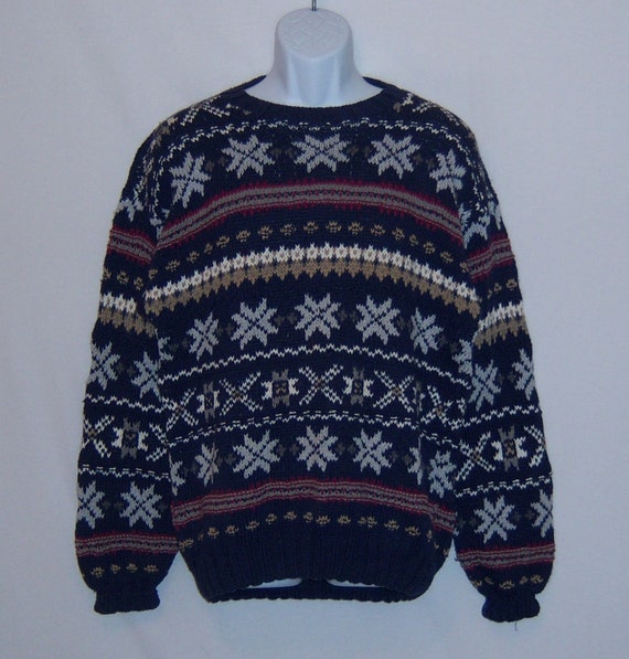 Vintage M. H. Frank Ltd. Navy Blue Nordic Fair Is… - image 2