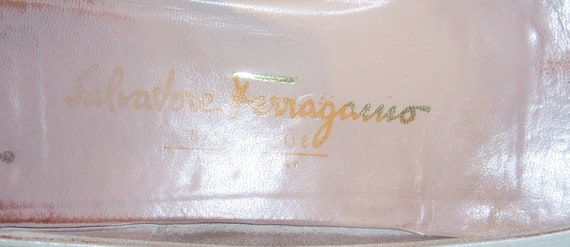 Vintage Salvatore Ferragamo Dove Grey Gray Leathe… - image 5