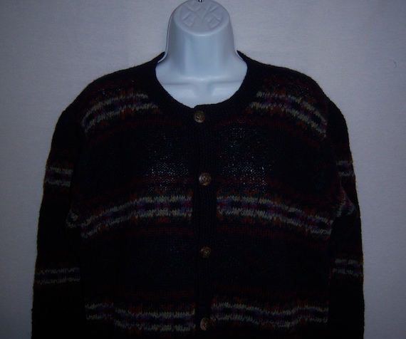 Vintage Polo Ralph Lauren Black Purple Brown Gree… - image 1