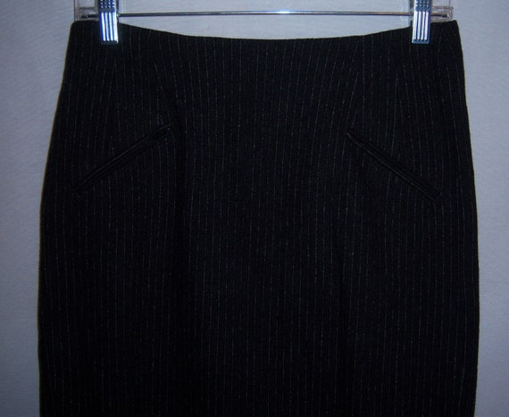Vintage DKNY Donna Karan Dark Charcoal Grey Pinstr