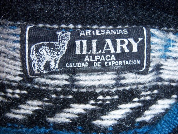 Vintage Illary Artesanias Blue Black Grey Fair Is… - image 4