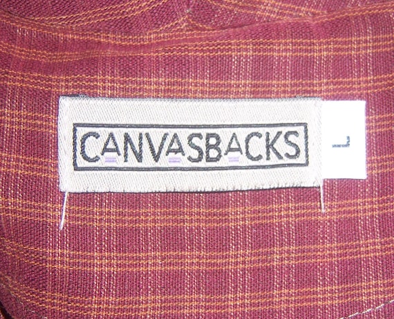 Vintage Canvasbacks Taupe Rust Windowpane Pattern… - image 4