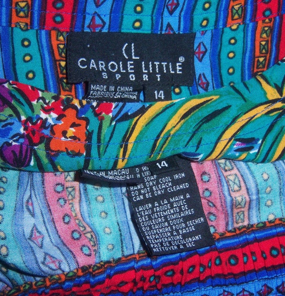 Vintage Carole Little Royal Blue Green Red Yellow… - image 4