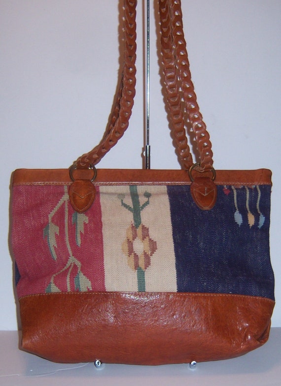 Turkis Kilim Design Floral Leather Bag Crossbody Shoulder Bags Designer Handbag