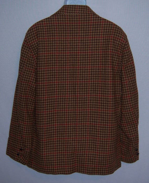 Vintage L.L. Bean Brown Tan Houndstooth Tweed Woo… - image 3