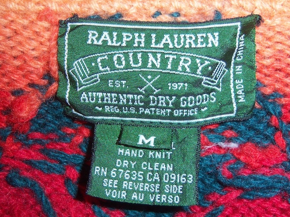 Vintage Polo Ralph Lauren Country Navajo Dark Green Red Orange - Etsy  Australia