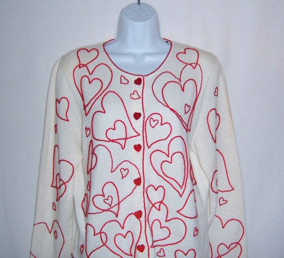 Michael Simon Black Heart Sweater XL