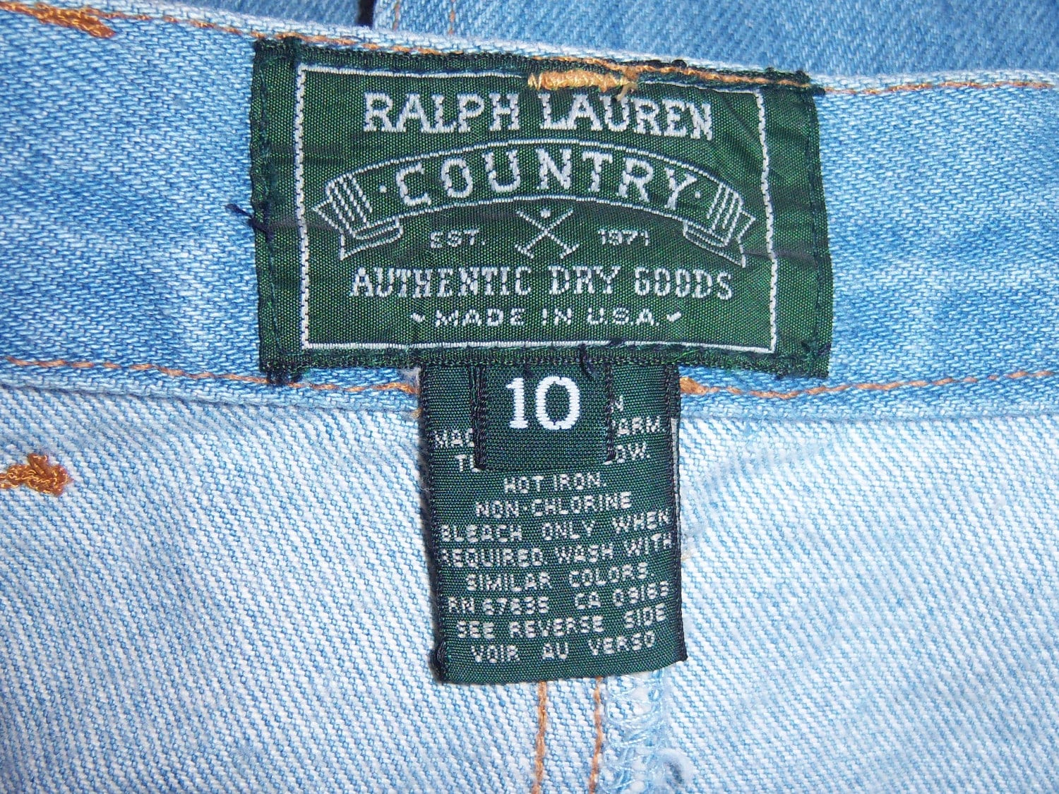 Vintage Polo Ralph Lauren Country Denim Jean Concho Leather - Etsy