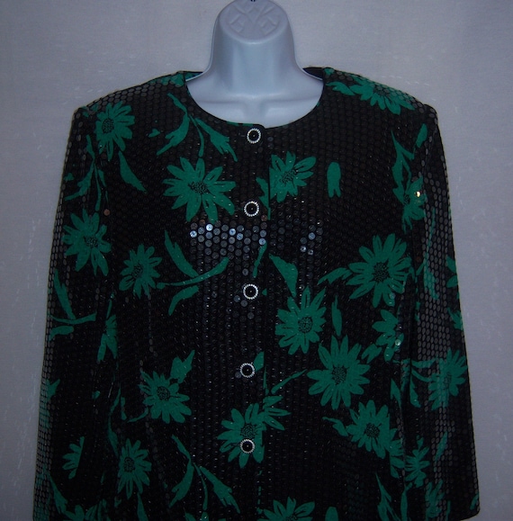 Vintage Rickie Freeman Teri Jon Terijon Nites Black Emerald Vintage Rickie Freeman Teri Jon Terijon Nites Black Emerald