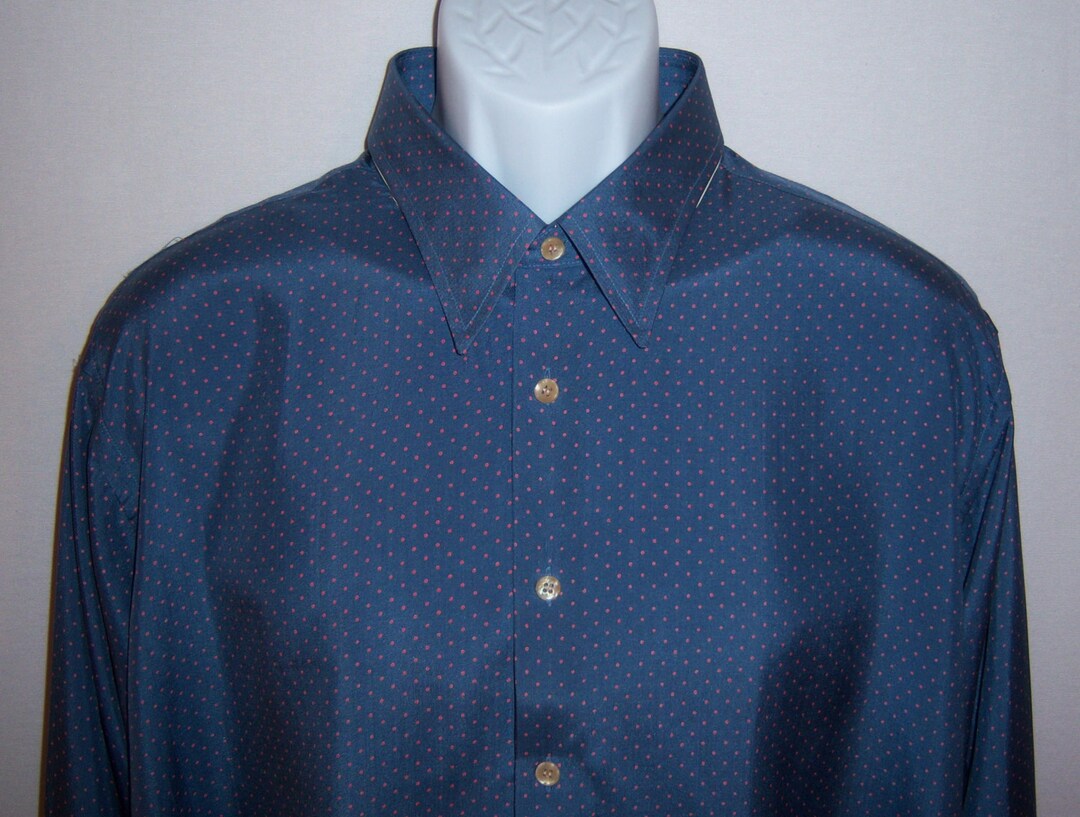 Vintage Lanvin Paris French Blue Pink Swiss Polka Dot Silk - Etsy