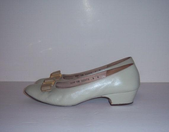 Vintage Salvatore Ferragamo Dove Grey Gray Leathe… - image 3