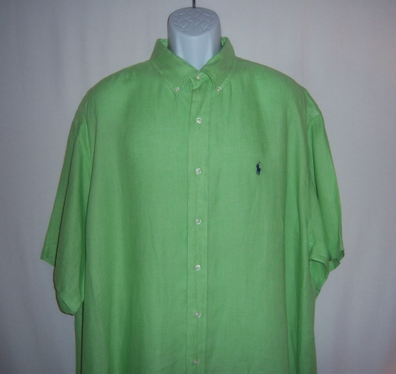 Vintage Polo Ralph Lauren Lime Green Linen Blake … - image 1