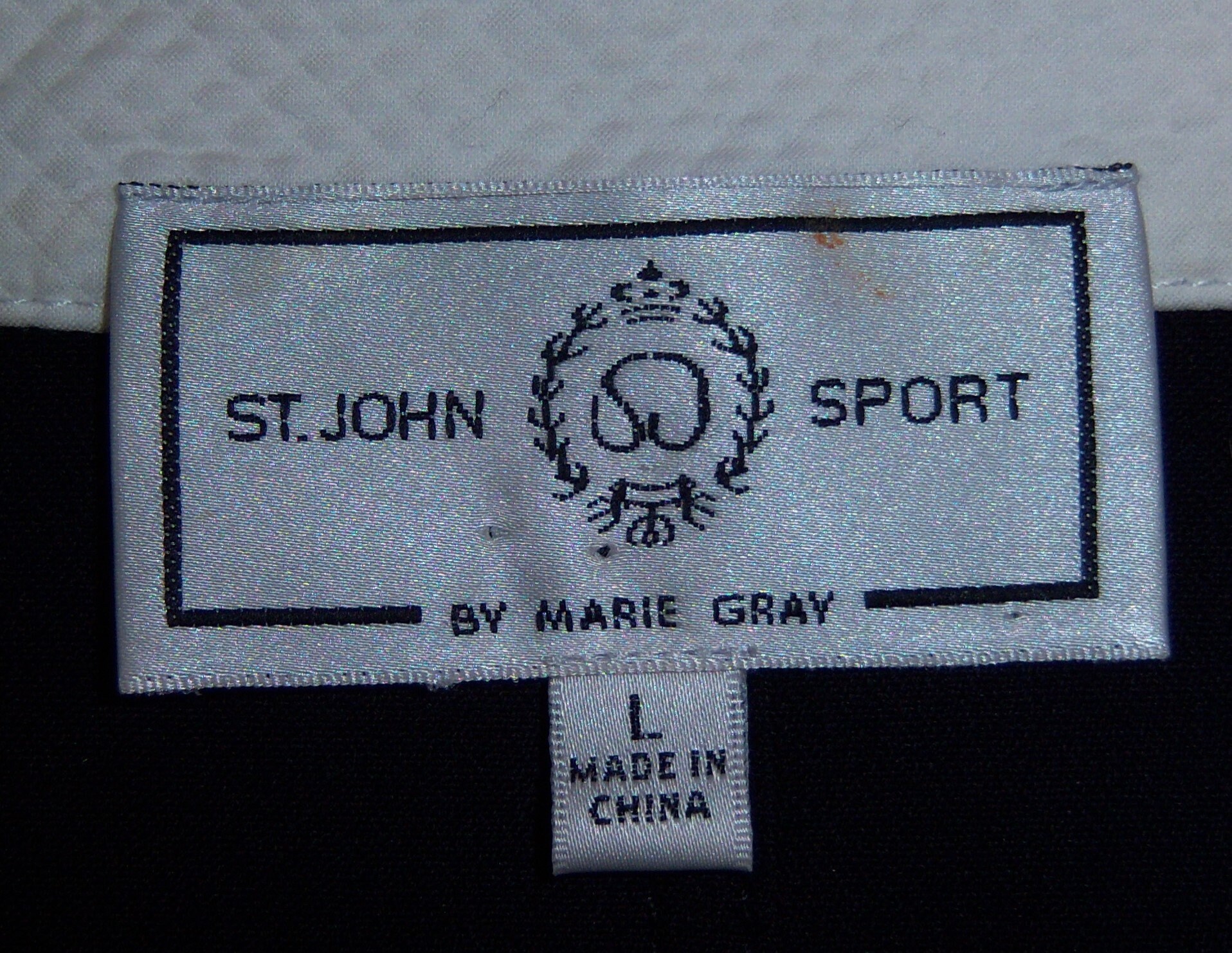St. John Sport by Marie Gray Black White Pique' Trimmed St. John Sport by Marie Gray Black White Pique' Trimmed