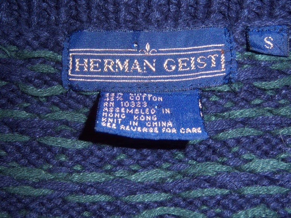 Vintage Herman Geist Navy Blue Hunter Green Yello… - image 4