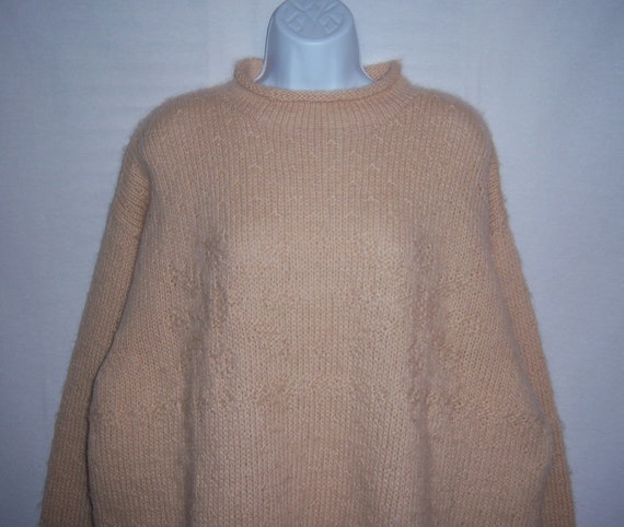 Vintage Eddie Bauer Aran off White Creme Snowflake Intarsia Soft Wool Tunic Sweater Extra Large XL Tall Etsy