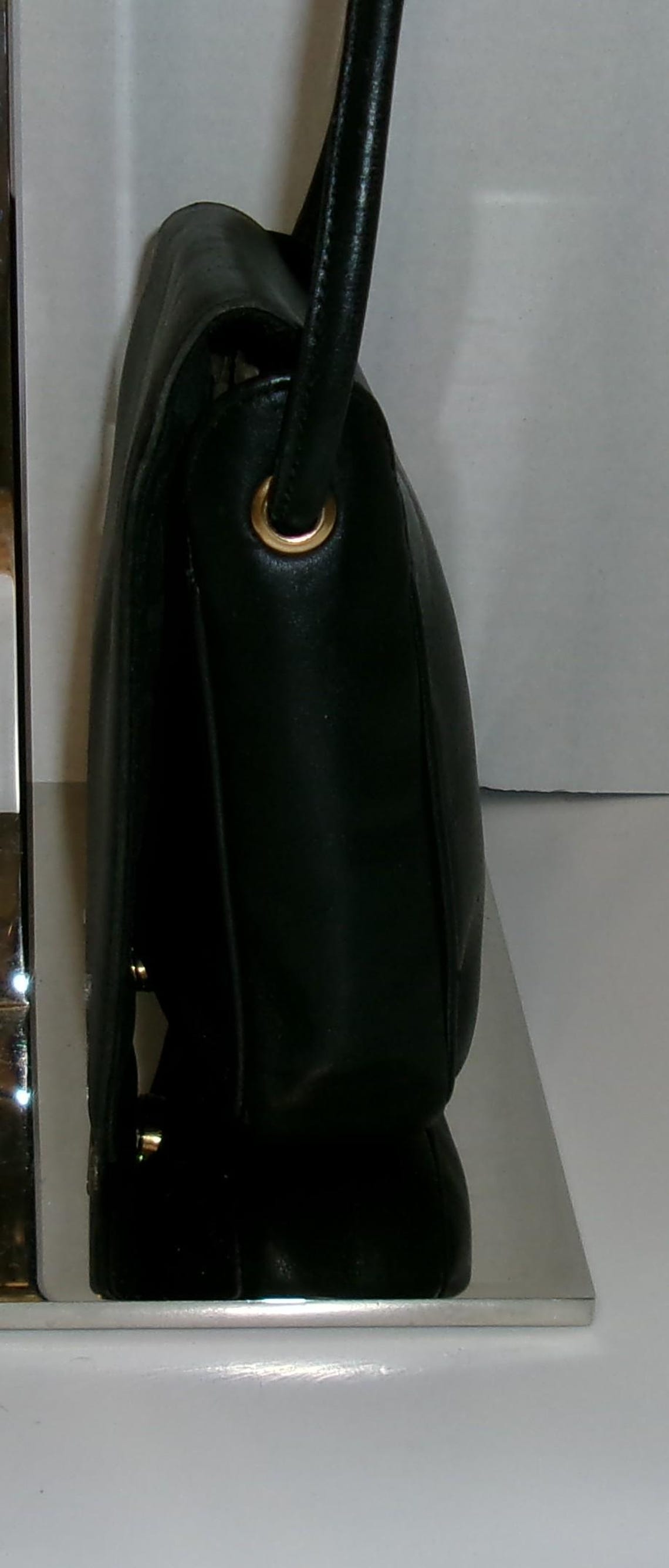 Vintage Paloma Picasso Bag Black Soft Leather Shoulder Bag Purse Handbag Crossbody Gift, foto 4 di 5