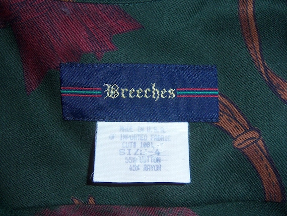 Vintage Breeches Dark Green Brown Equestrian Hors… - image 4
