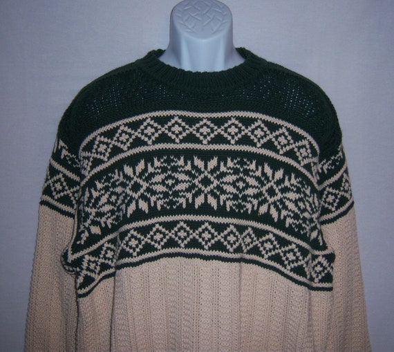 Vintage Gap Dark Pine Hunter Green Off White Nordic Fair Nordic trui kopen? | BESLIST.nl | Lage prijs