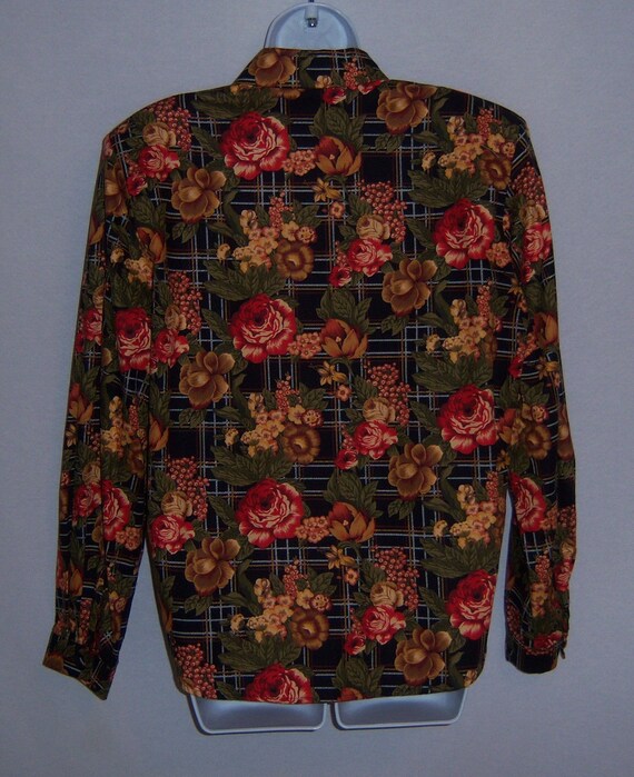 Vintage Traditional Trading Co. Navy Red Gold Ros… - image 3