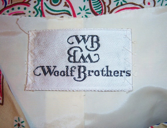 Vintage Woolf Brothers Tan Red Blue Pink Green Pa… - image 4