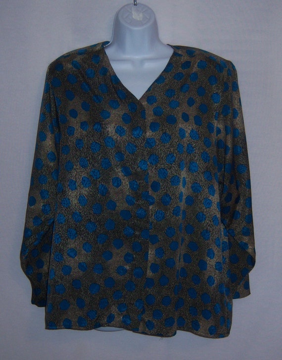 Vintage Lilli Ann Collection Black Blue Leopard A… - image 2