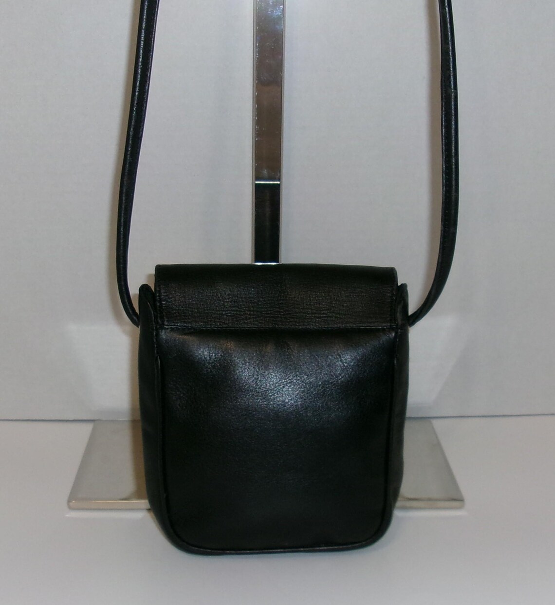 Vintage Paloma Picasso Bag Black Soft Leather Shoulder Bag Purse Handbag Crossbody Gift, foto 3 di 5