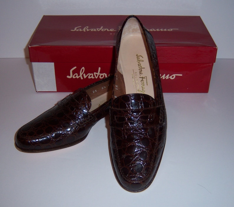 salvatore ferragamo crocodile loafers