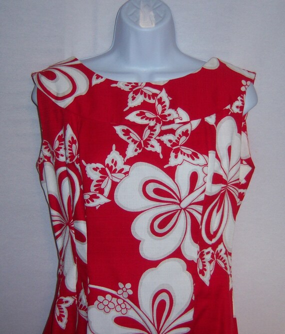 Vintage Hookano Red White Butterfly Tropical Flower Floral 