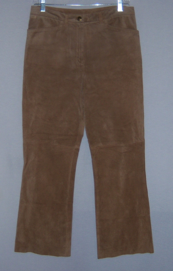 Vintage Lauren Ralph Lauren Khaki Tan Suede Leath… - image 2