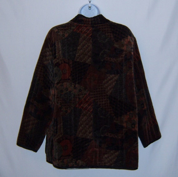 Vintage Sun n' Sand Black Brown Orange Quilted Pa… - image 3