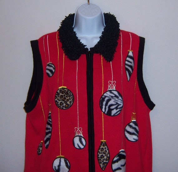 Vintage Bechamel Black Red Zebra Leopard Christmas Ornaments - Etsy