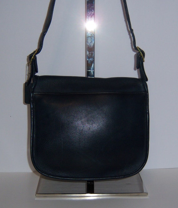 Vintage Coach Dark Navy Blue Leather Classic NYC … - image 3