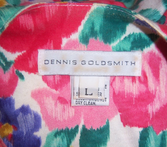 Vintage Dennis Goldsmith Red Purple Pink Green Tu… - image 4