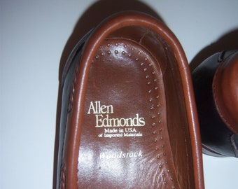 Allen Edmonds Woodstock Mens 10.5 E Black Brown Leather Kiltie Loafers 44027 USA Allen edmonds  main image 4