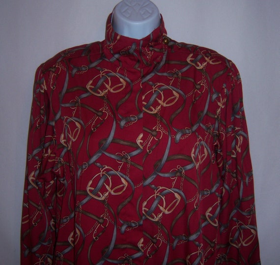 Horse print blouse shirt - Gem