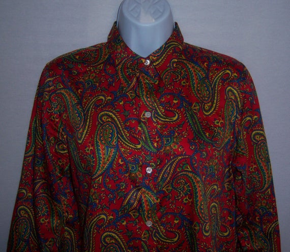 Vintage Lauren Ralph Lauren Red Green Yellow Blue… - image 1