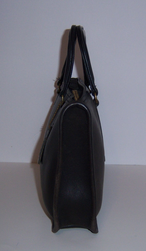 Vintage Coach Black Leather Classic NYC Satchel 2… - image 3