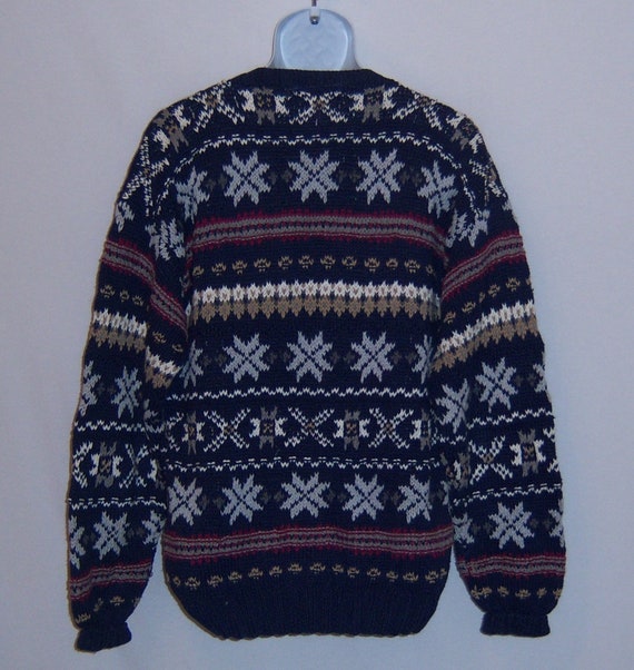 Vintage M. H. Frank Ltd. Navy Blue Nordic Fair Is… - image 3