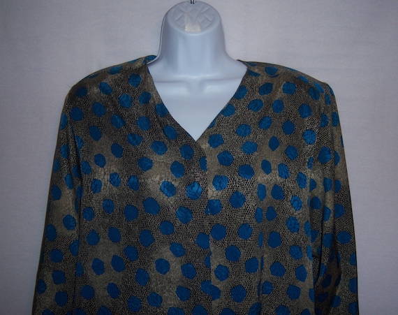 Vintage Lilli Ann Collection Black Blue Leopard A… - image 1