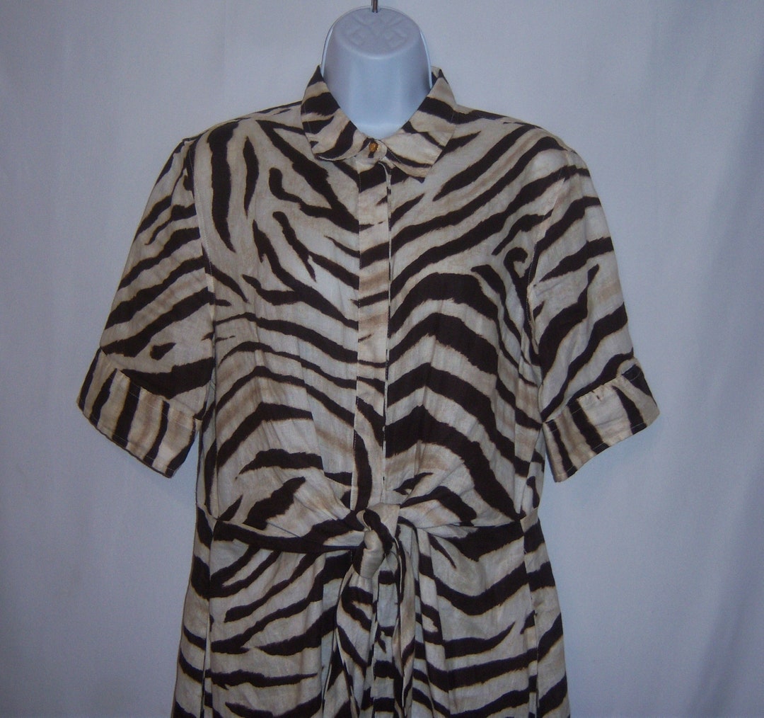 brown zebra print shirt dress Brown Zebra Print Ella Midi Dress
