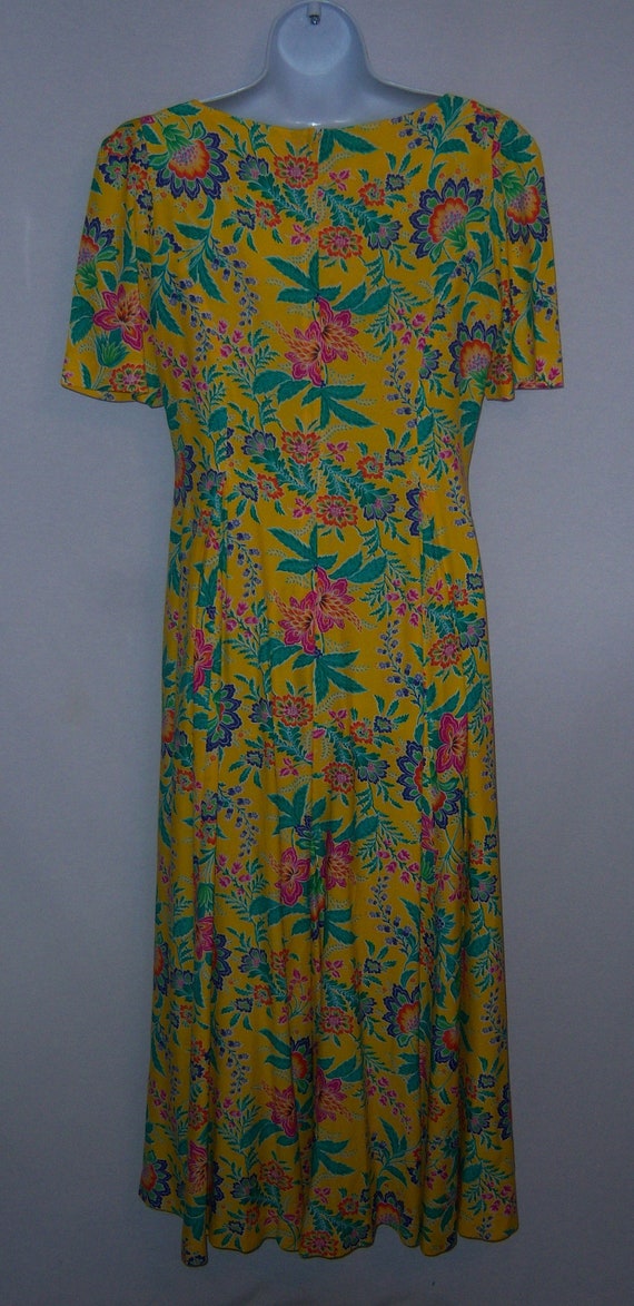 Vintage British Isles Yellow Pink Green Floral Fl… - image 3